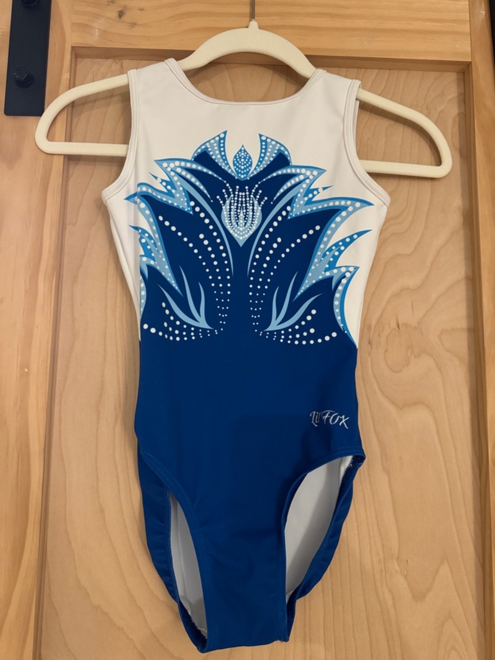 Lil Fox Blue & White Floral Leotard